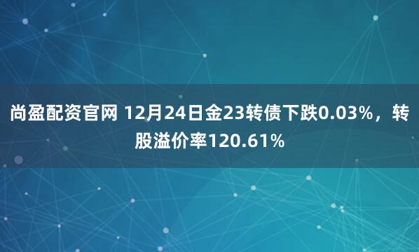 尚盈配资官网 12月24日金23转债下跌0.03%,转股溢价率120.61%