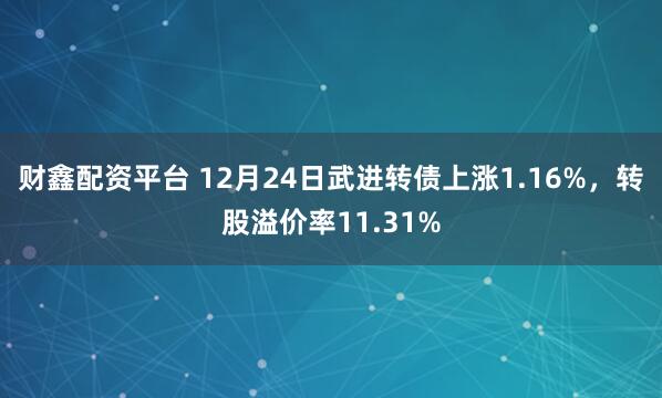 财鑫配资平台 12月24日武进转债上涨1.16%，转股溢价率11.31%